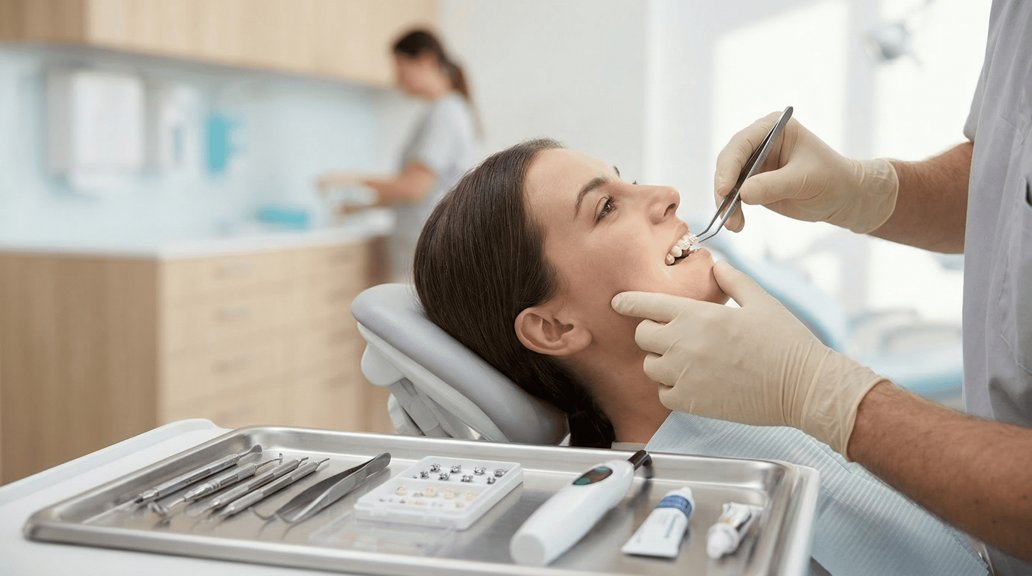 Pose de bagues dentaire en cabinet